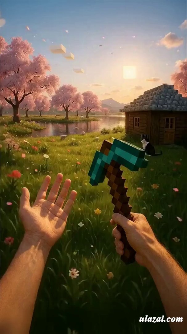 "First-person point of view on a sunny spring afte... - Veo 3 AI video prompt thumbnail