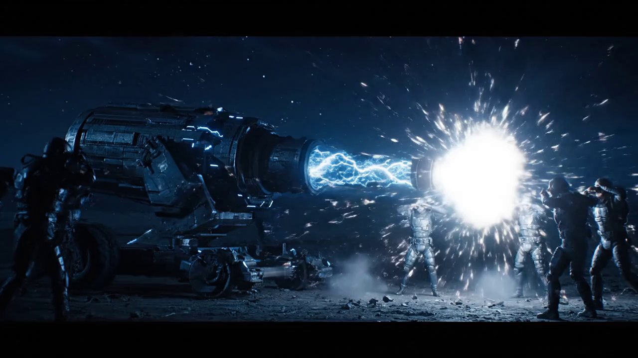 The cannon charges with blinding energy, crackling... - Veo 3 AI video prompt thumbnail