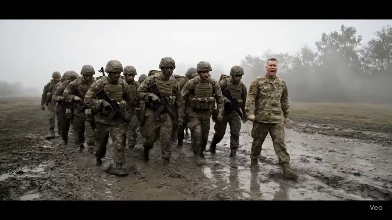Precision March: Soldiers in Formation