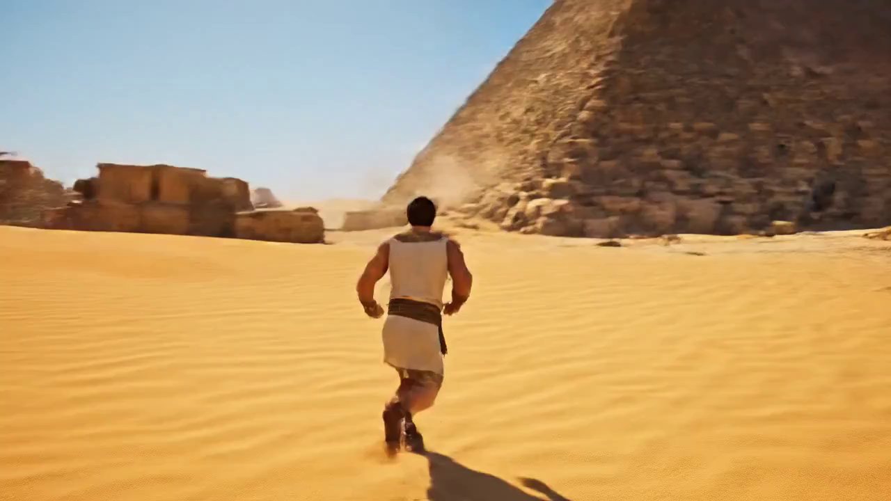 third-person view, video game, walking around Great Pyramids of Giza - Veo 3 AI video prompt thumbnail