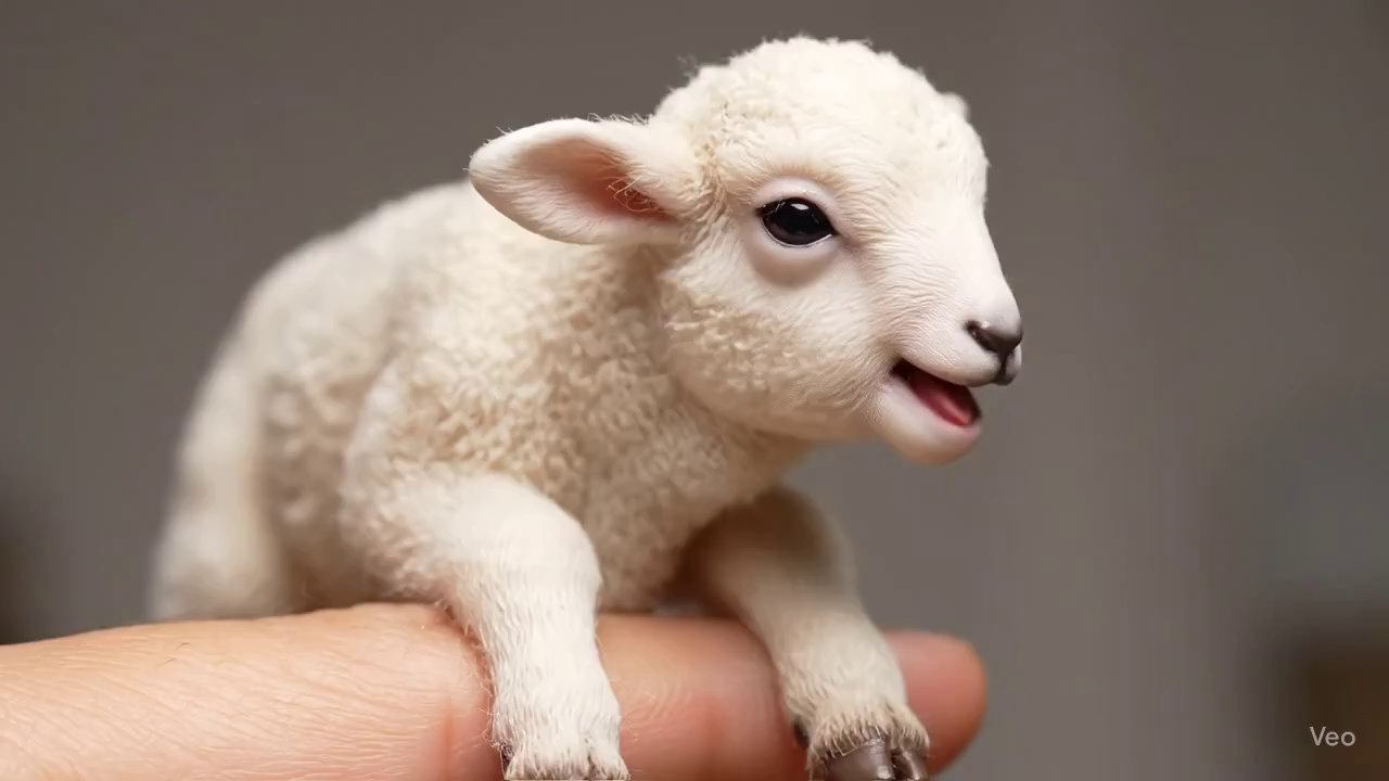 Tiny Touch – A Lamb on Your Finger - Veo 3 AI video prompt thumbnail