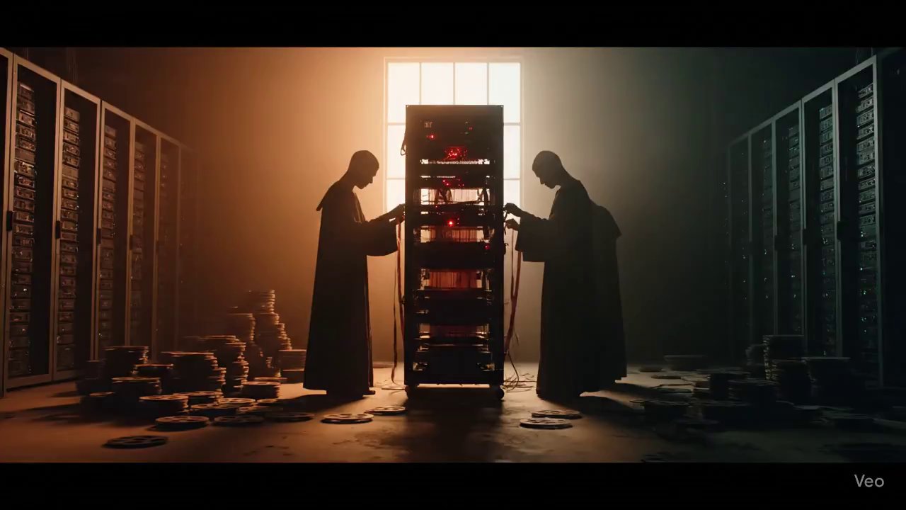 Ancient Fates Weave Digital Destiny from Analog Tapes - Veo 3 AI video prompt thumbnail