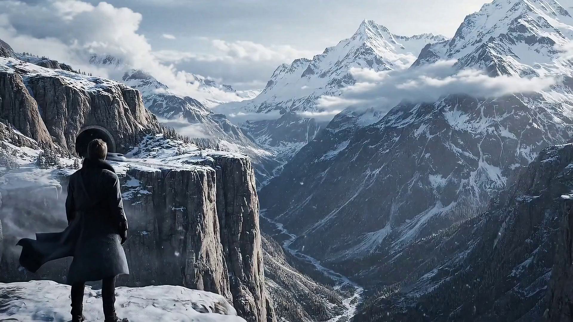 Future Transit: Cliffside Train Building Its Own Track - Veo 3 AI video prompt thumbnail