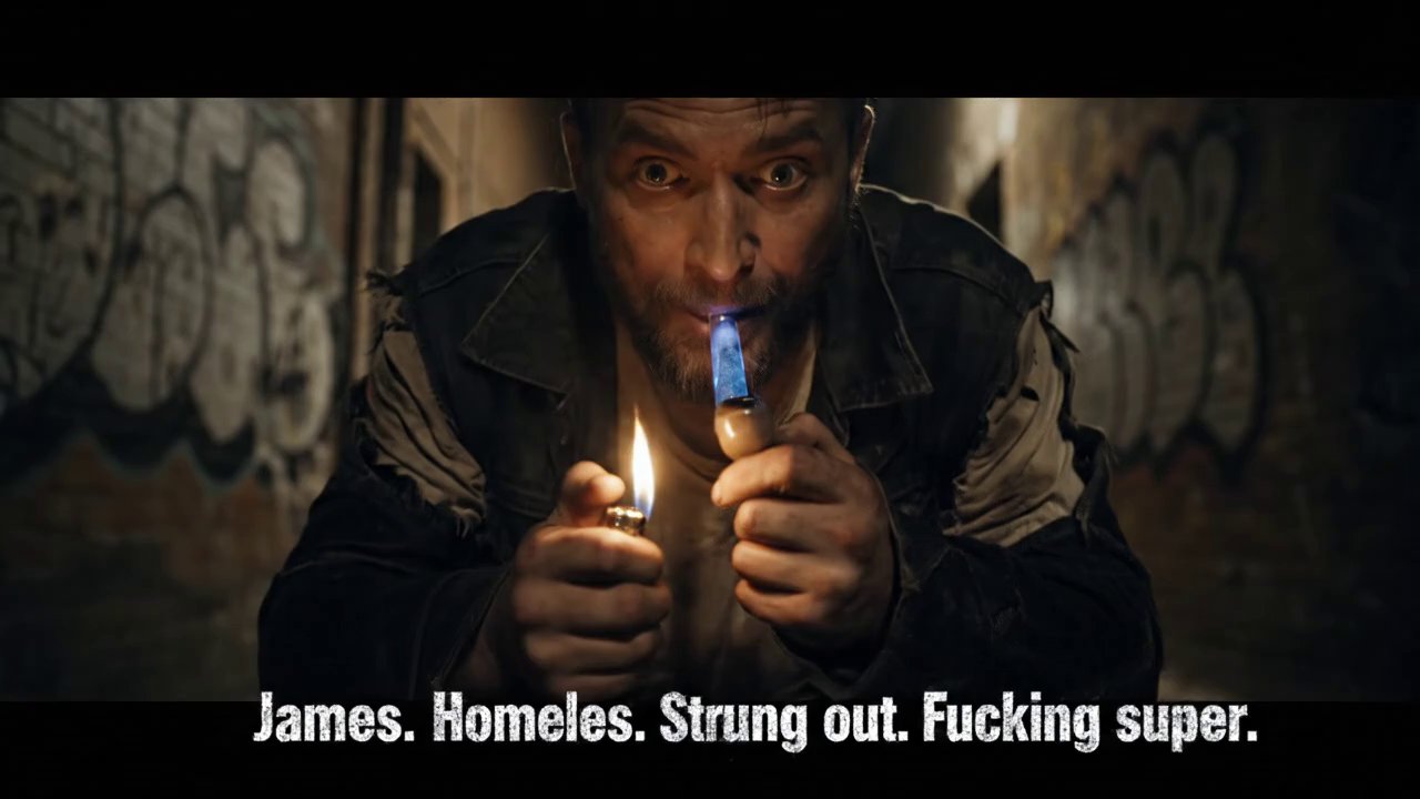 Visual: James (40s, grizzled as hell, torn jacket,... - Veo 3 AI video prompt thumbnail