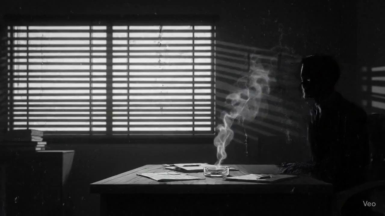 Noir Anime: High-Contrast Cinematic Hand-Drawn Scene - Veo 3 AI video prompt thumbnail