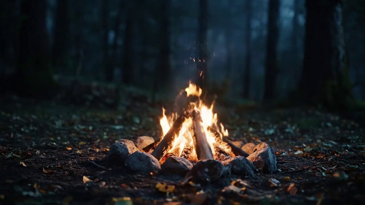 Raccoon Campfire Chaos: Marshmallow Roasting POV - Veo 3 AI video prompt thumbnail