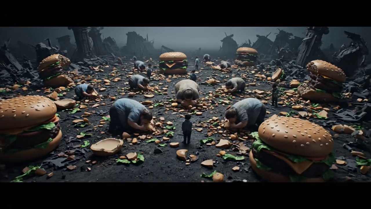 Prompt:
"A final aerial shot of the battlefield sh... - Veo 3 AI video prompt thumbnail