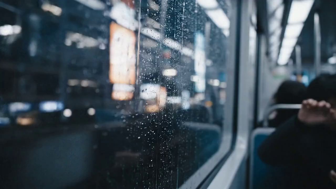 Rainy Metro Reflections: Urban POV - Veo 3 AI video prompt thumbnail
