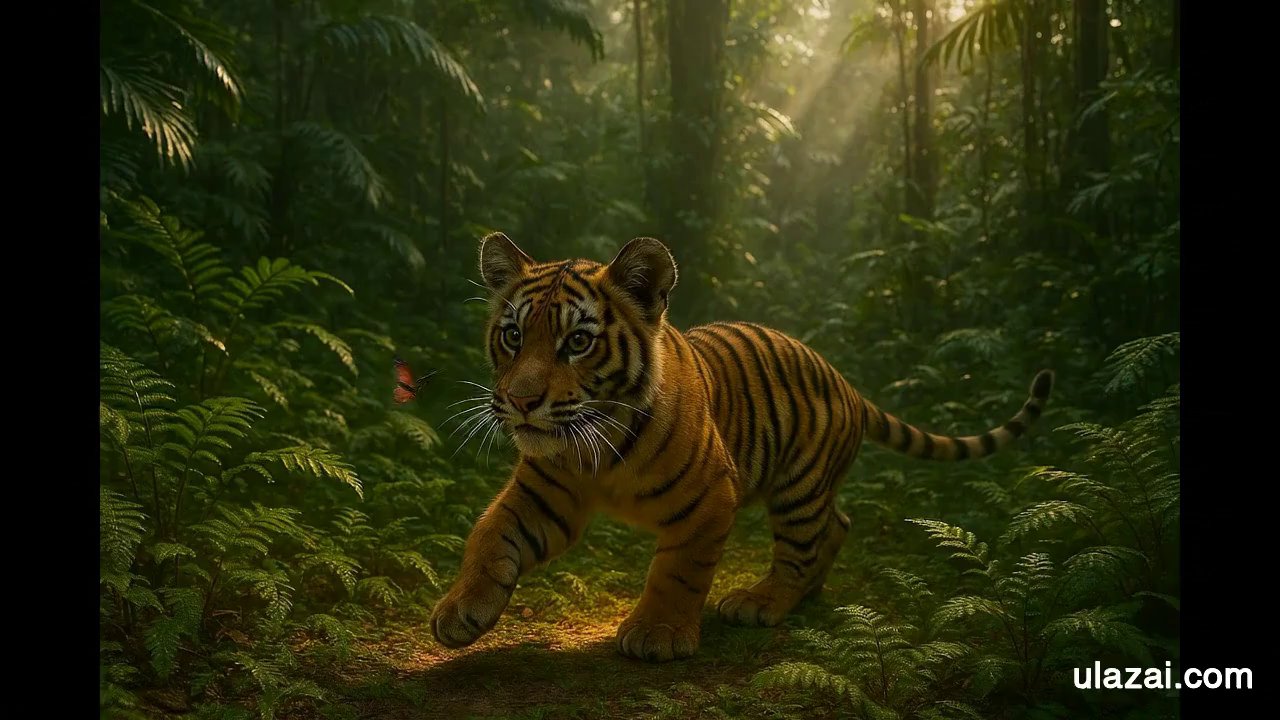 V2 CineFlow: From Cub to King: A Tiger's Journey - Veo 3 AI video prompt thumbnail