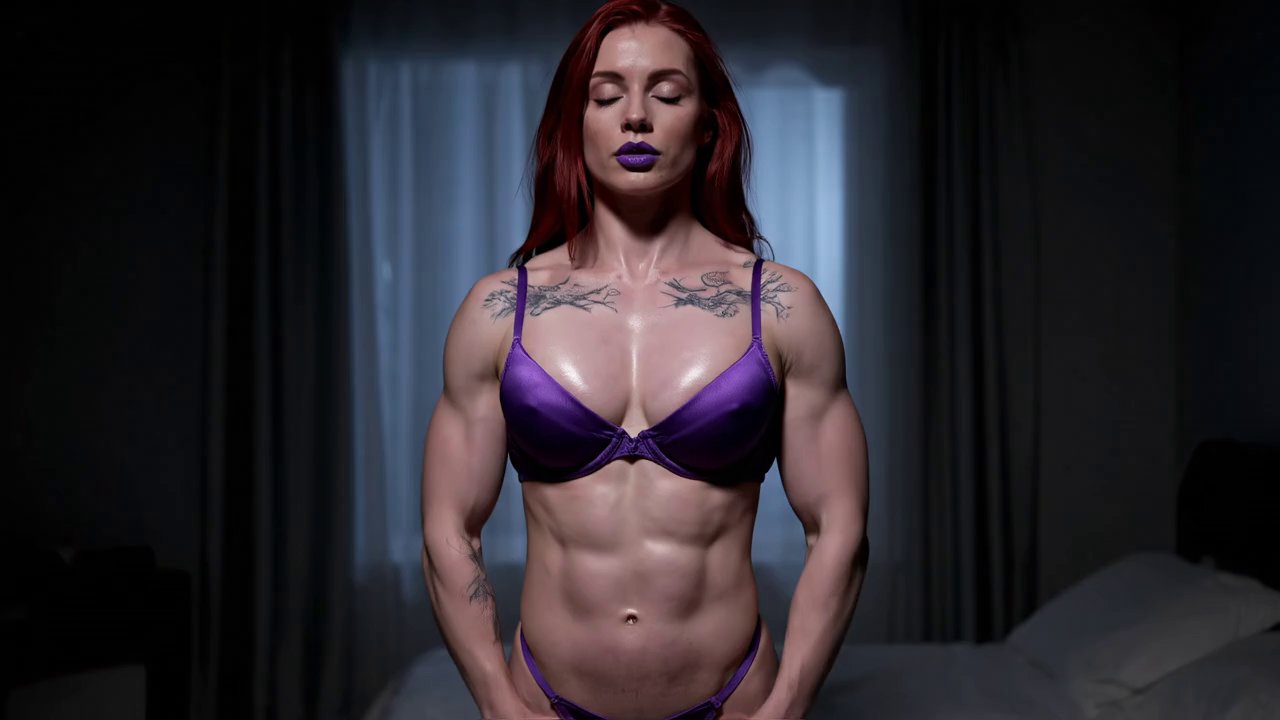 Pale goth woman with arm and chest tattoos, very l... - Veo 3 AI video prompt thumbnail