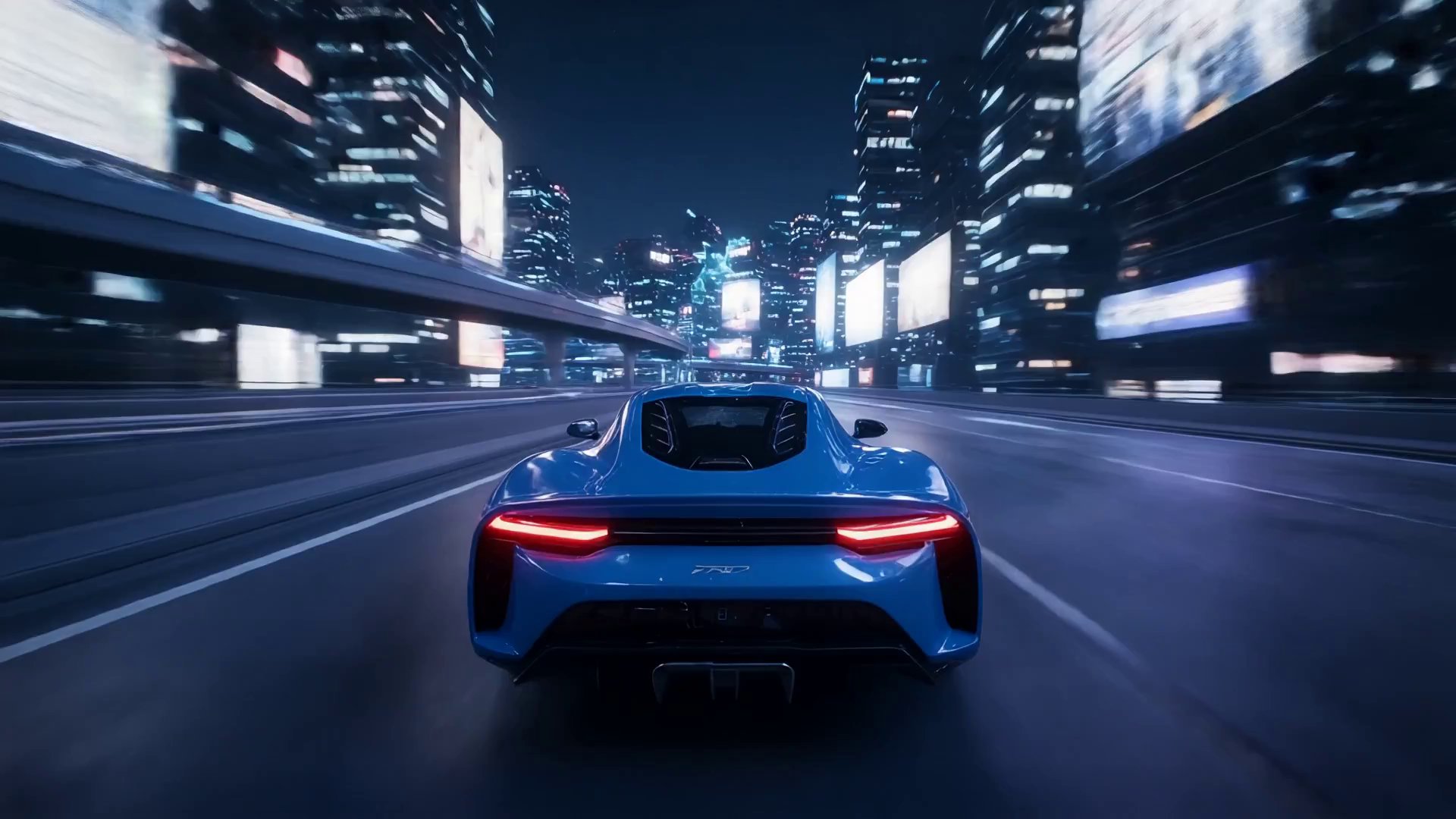 Futuristic Night City Car Chase - Veo 3 AI video prompt thumbnail