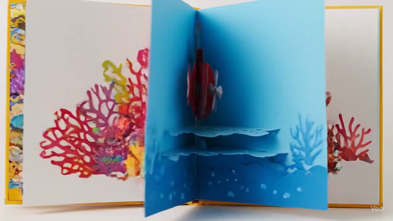 Enchanting 3D Pop-Up Ocean Book Adventure - Veo 3 AI video prompt thumbnail