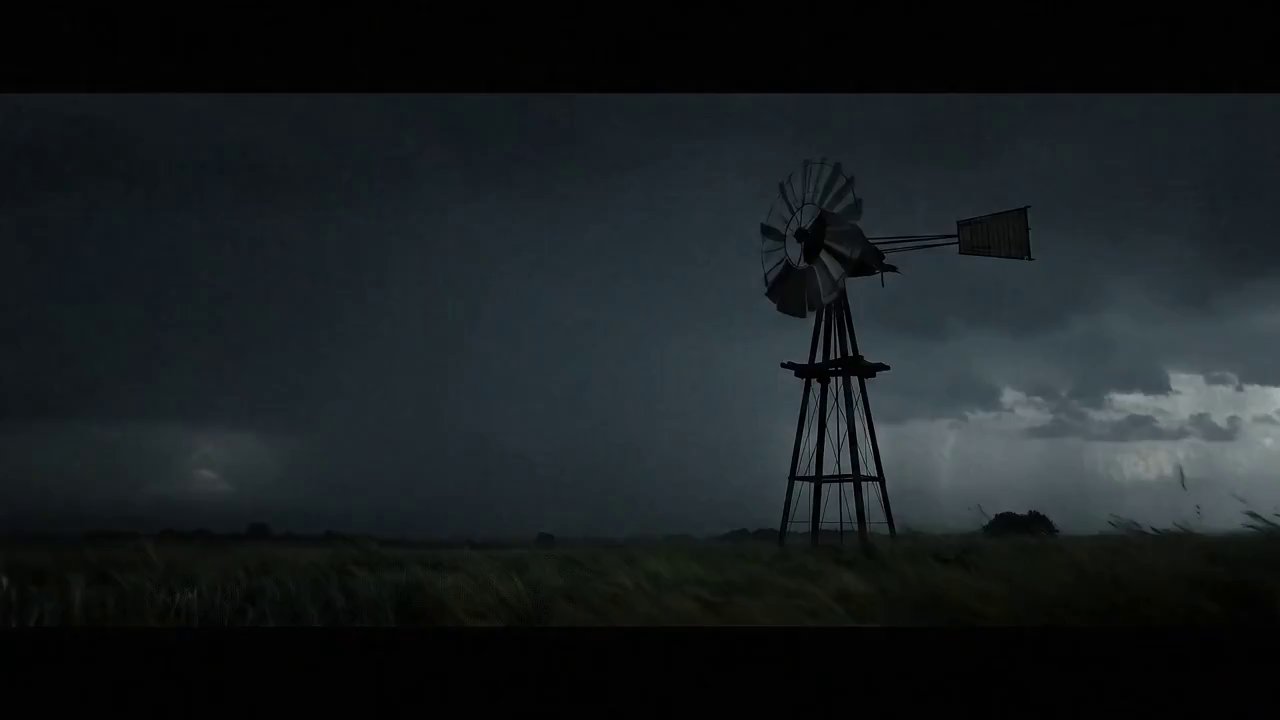 Prairie Storm: Electrifying Windmill Lightning Strike - Veo 3 AI video prompt thumbnail