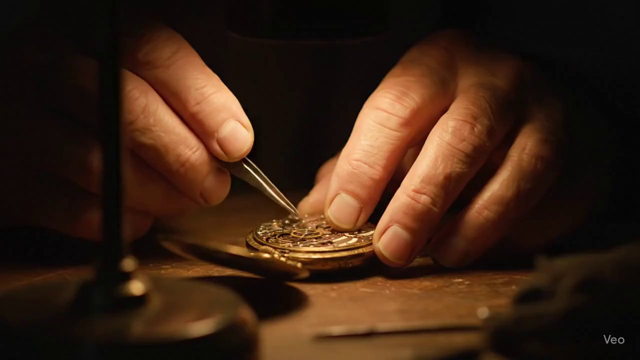 Mesmerizing Precision: The Watchmaker's Artistry Up Close - Veo 3 AI video prompt thumbnail