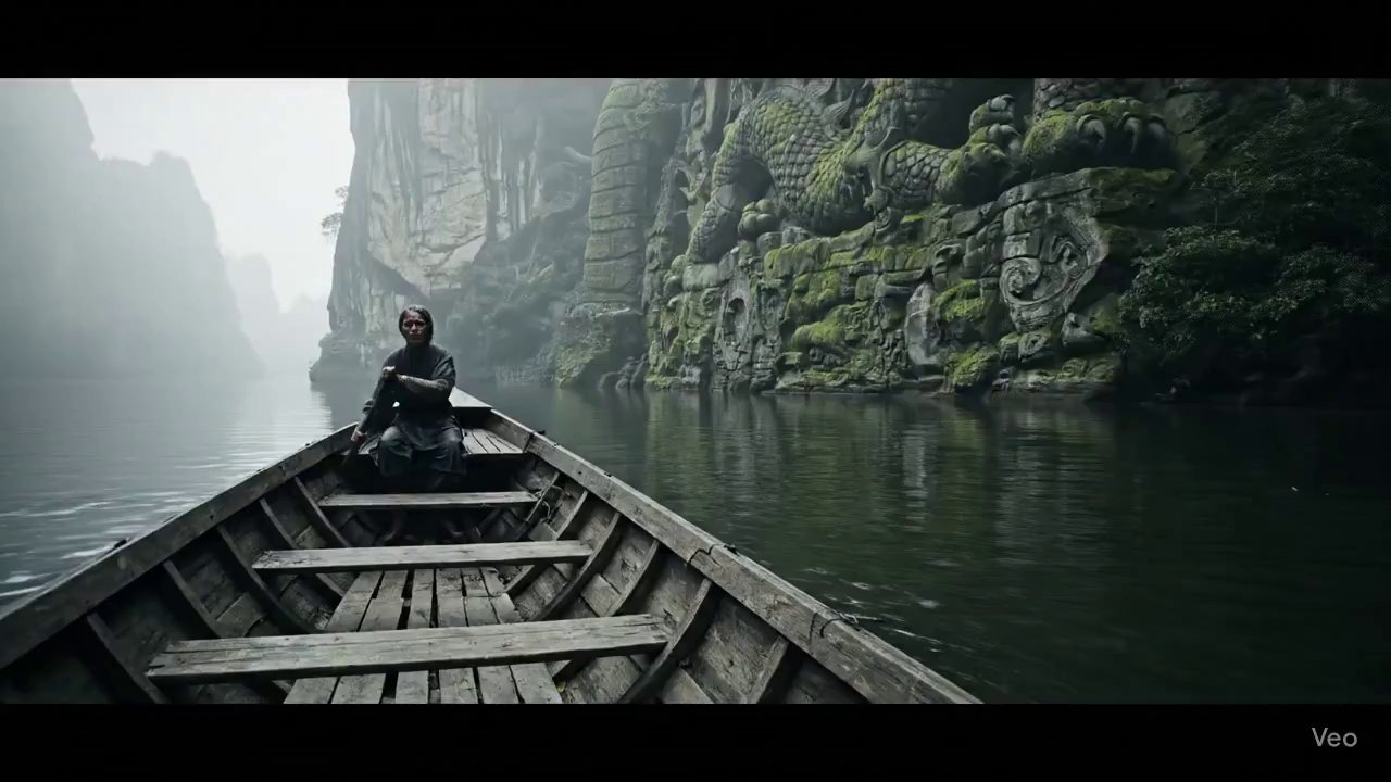 Misty River Dragon Journey - Veo 3 AI video prompt thumbnail