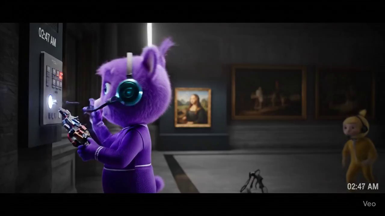 Louvre's Night: Eerie Security Footage Mystery - Veo 3 AI video prompt thumbnail