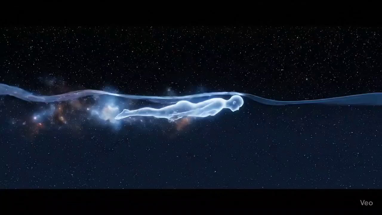 Cosmic Swimmer: Star-Tide Journey Through the Void - Veo 3 AI video prompt thumbnail