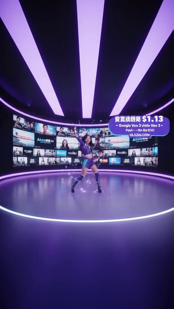 {
  "description": "Inside a sleek, neon-lit virtu... - Veo 3 AI video prompt thumbnail
