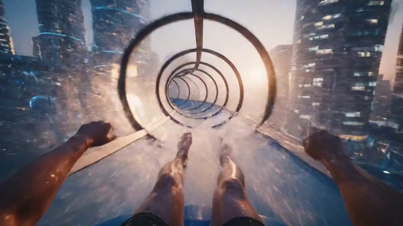 Immersive POV Water Tunnel Rush: High-Speed Action