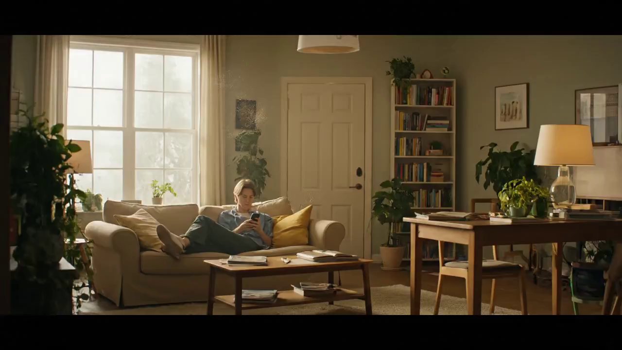 Cozy Duolingo Ad: Living Room Learning - Veo 3 AI video prompt thumbnail