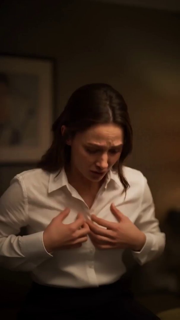 Cinematic style, dramatic close-up on a woman's fa... - Veo 3 AI video prompt thumbnail