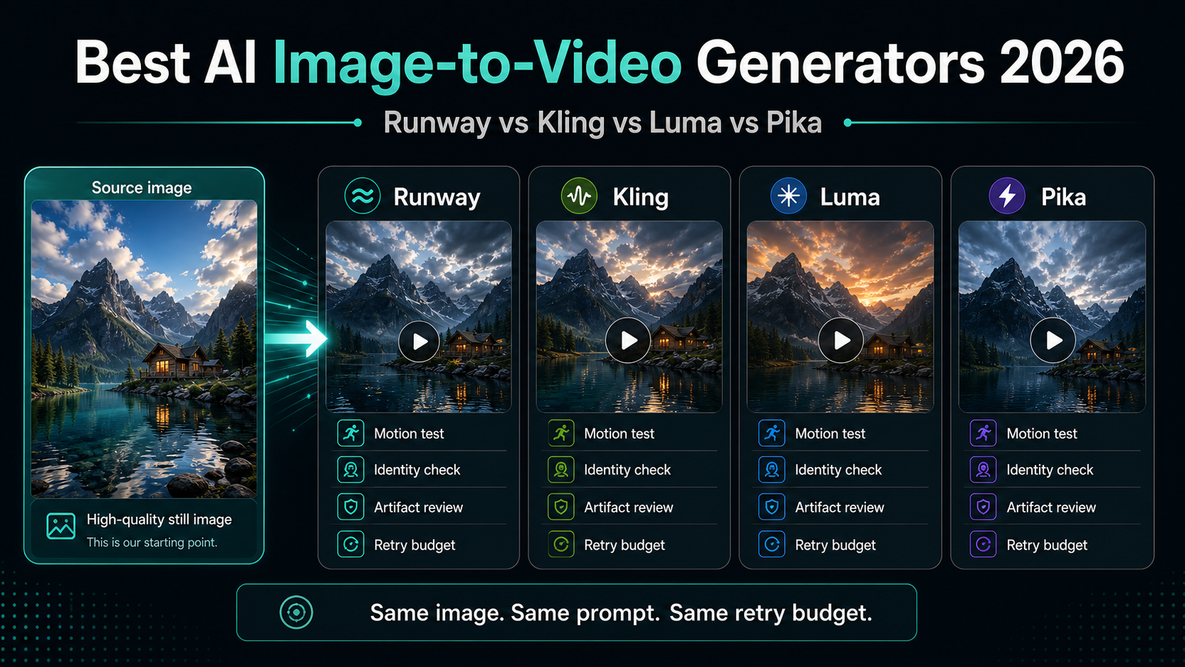 AI image-to-video generator comparison infographic