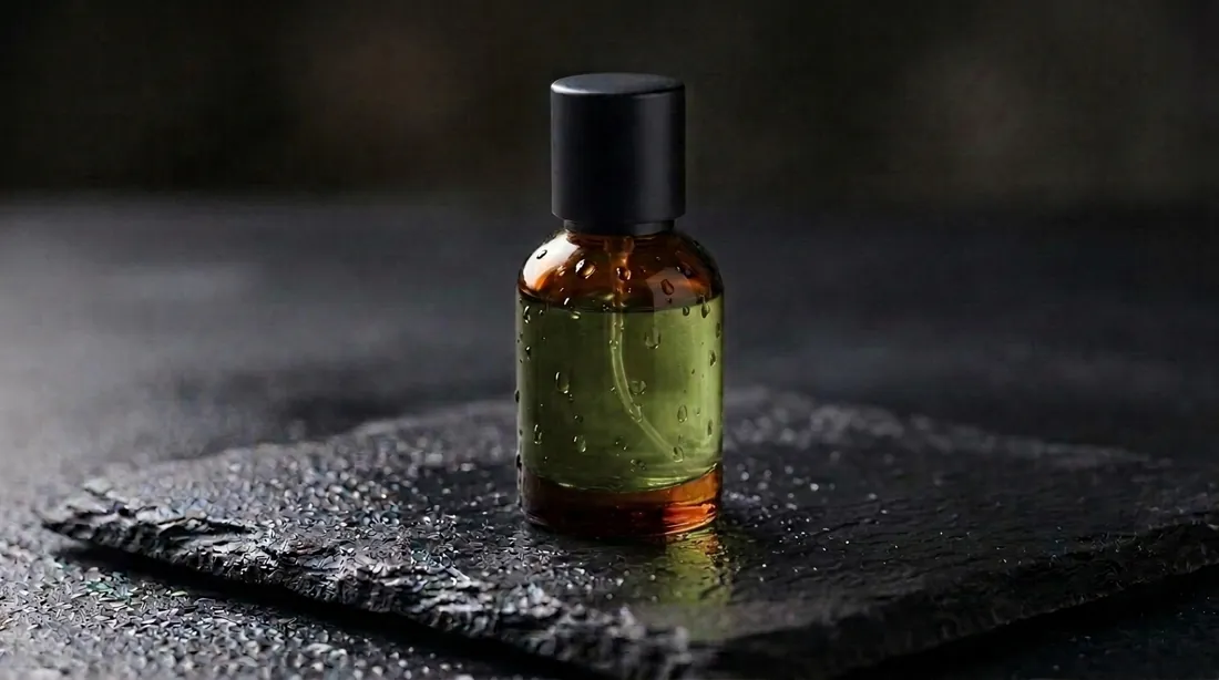 Vijf opeenvolgende bewerkingen van een parfumflesje in Nano Banana 2.1, Nano Banana 2 en Nano Banana Pro. De achtergrond wordt in elke rij donkerder.